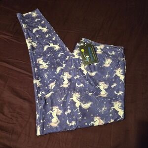 Charlies Project Leggings OS Women Purple Whimsical Unicorn Star Print NWT